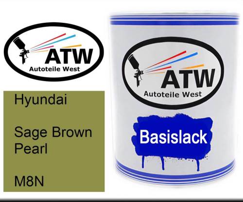 Hyundai, Sage Brown Pearl, M8N: 1L Lackdose, von ATW Autoteile West.